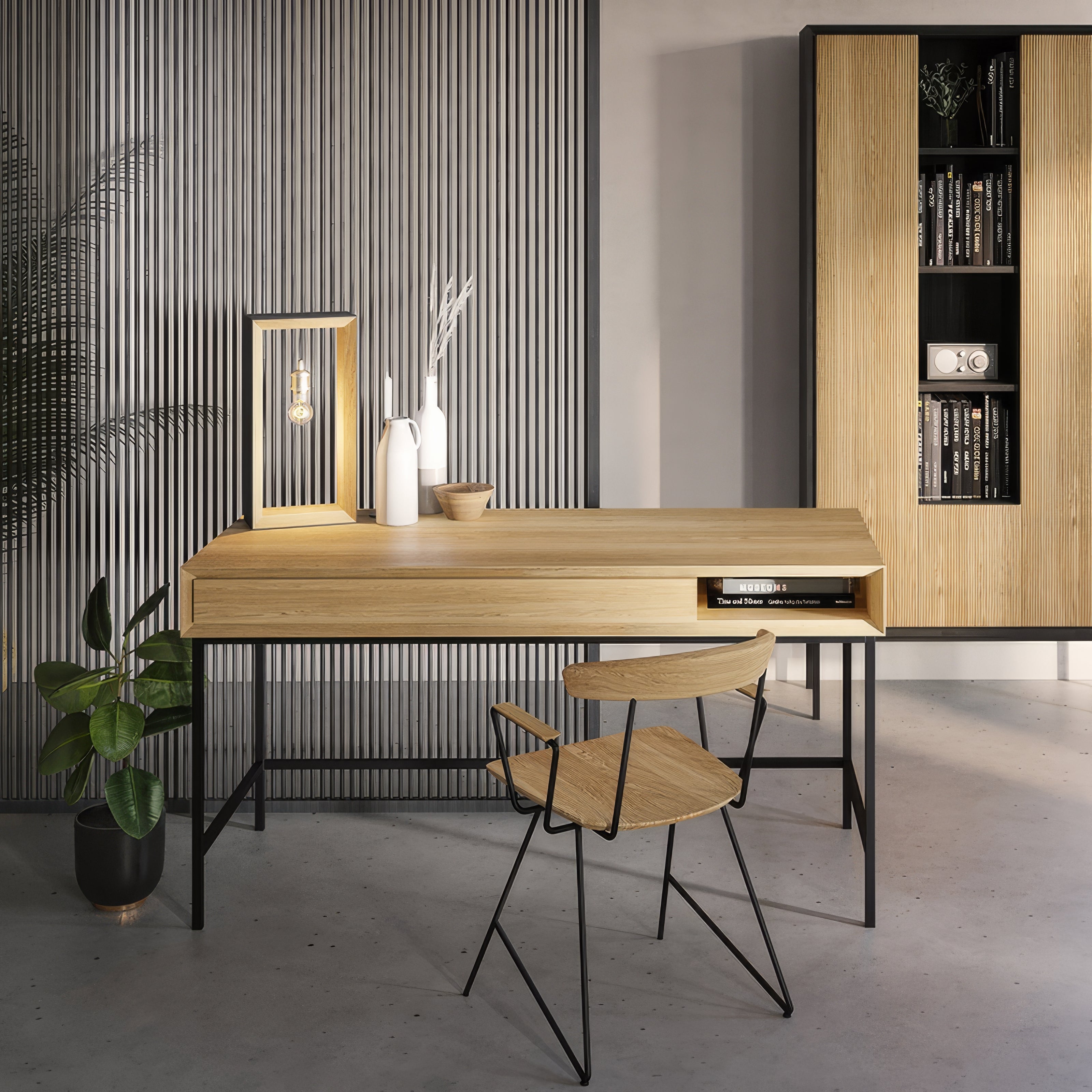 Bureau Design Chêne Massif 1 Tiroir | Chêne LIGNART