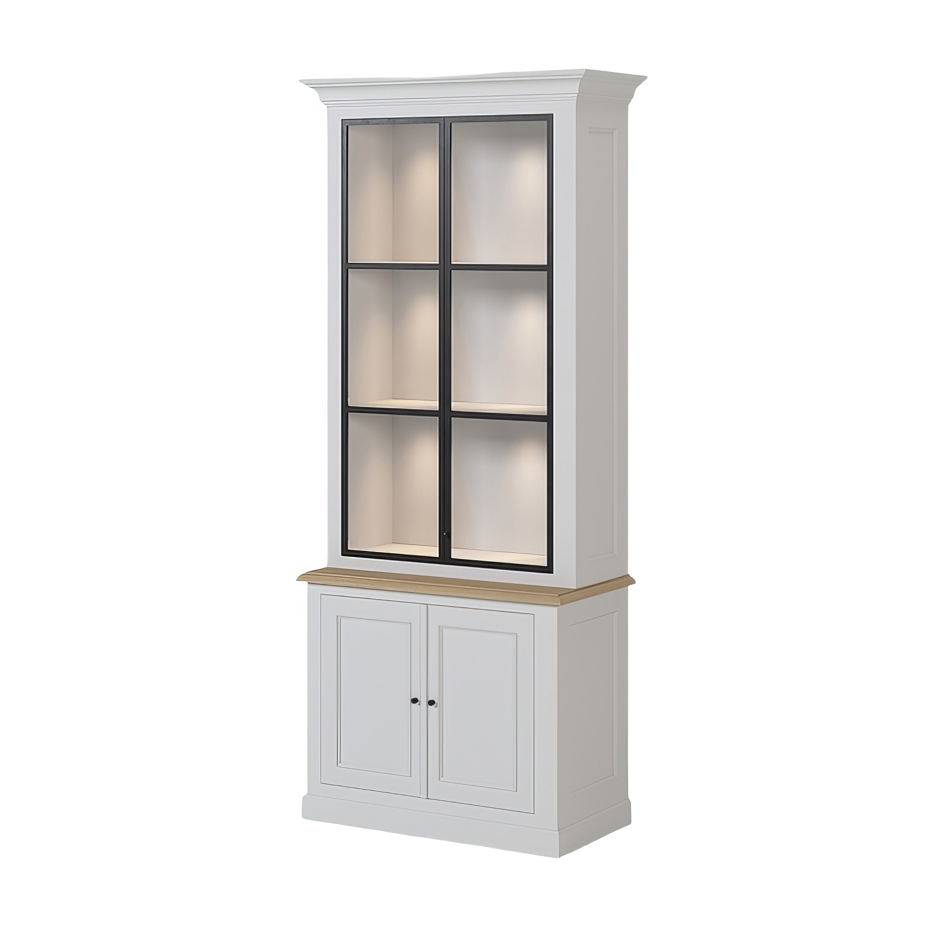 Vitrine haute blanche chêne clair | Chêne LIGNART