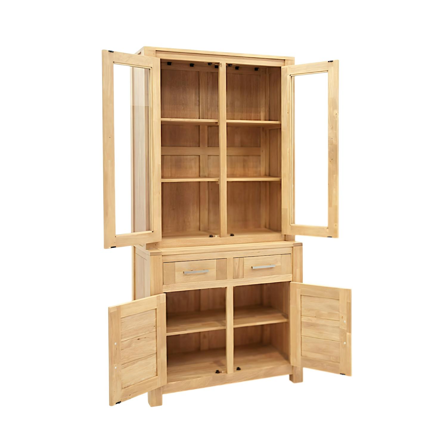 Bahut 2 corps moderne hévéa 100x210cm ATTAN