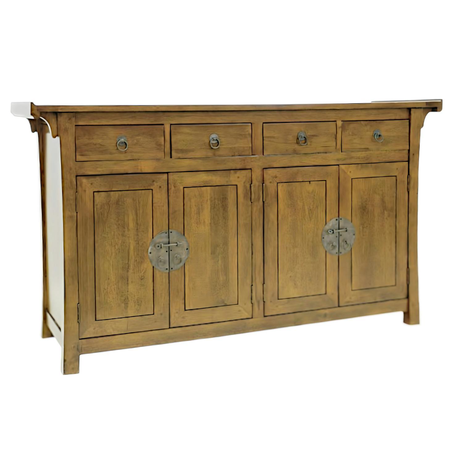 Bahut asiatique hévéa 4 portes 160cm MAORI