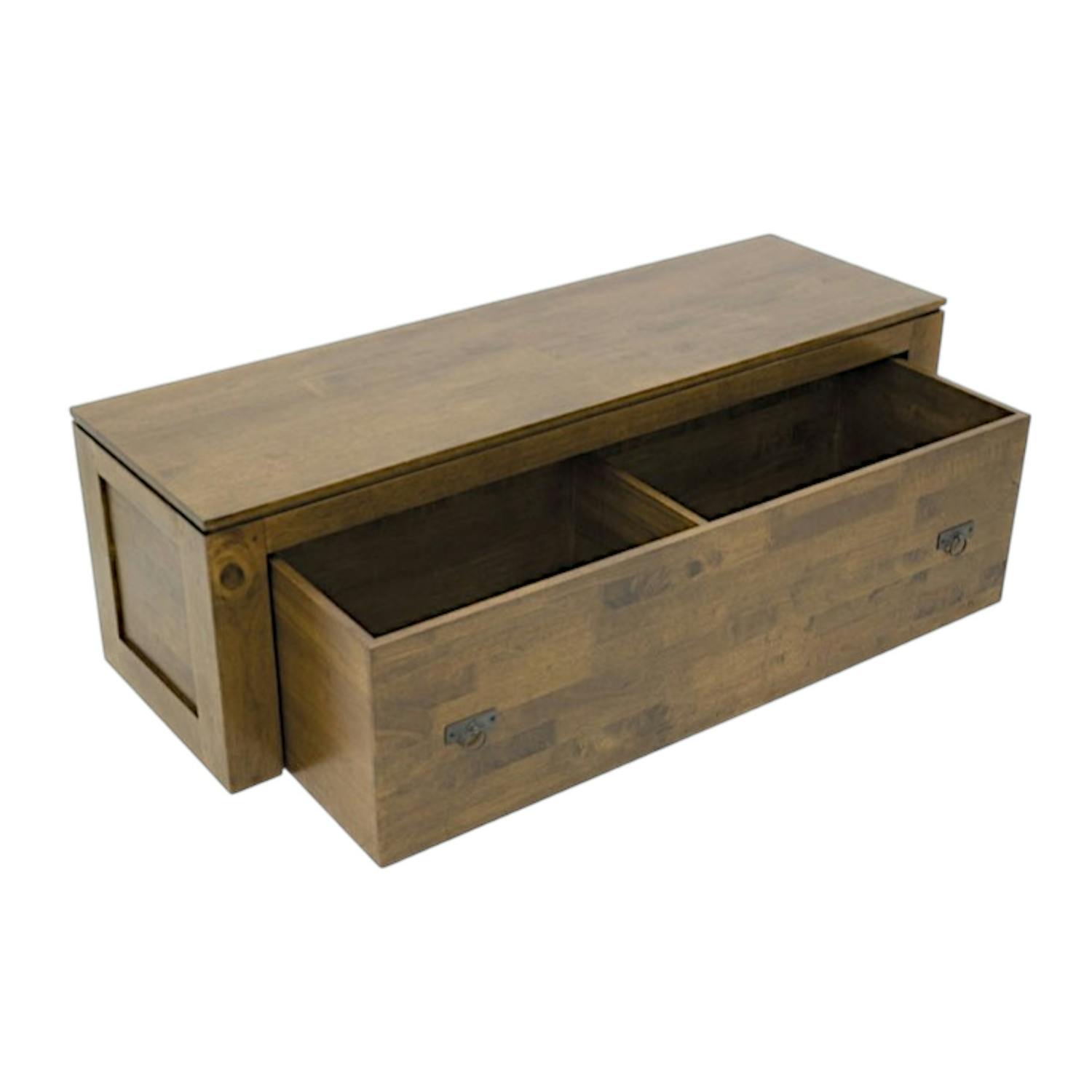 Banc coffre de rangement hévéa 134cm HELENA