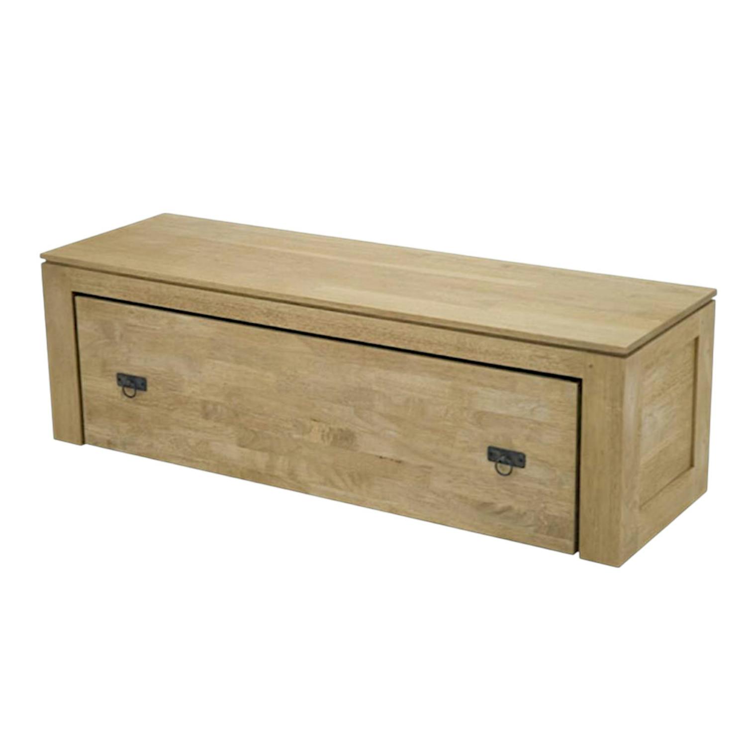Banc coffre de rangement hévéa 134cm HELENA