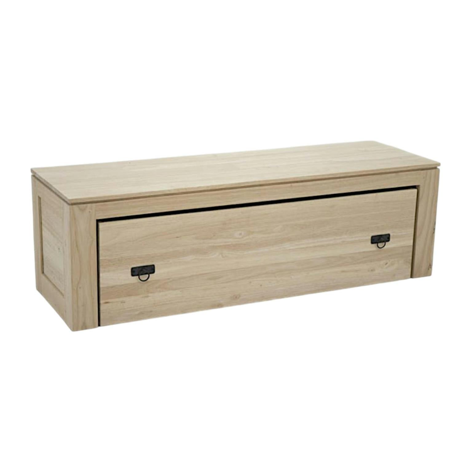 Banc coffre de rangement hévéa 134cm HELENA