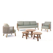 Fauteuil Mendoza en aluminium et teck - Style aluminium