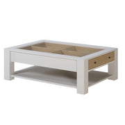 Table Basse Plateau Verre Tiroir | Chêne LIGNART