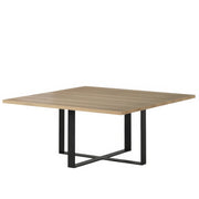 Table Carrée Chêne Massif Piètement Métal Noir | Chêne LIGNART