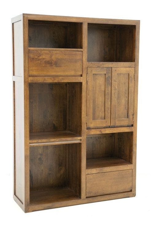 Bibliothèque 1 Placard Élégante en Bois Massif | LIGNART