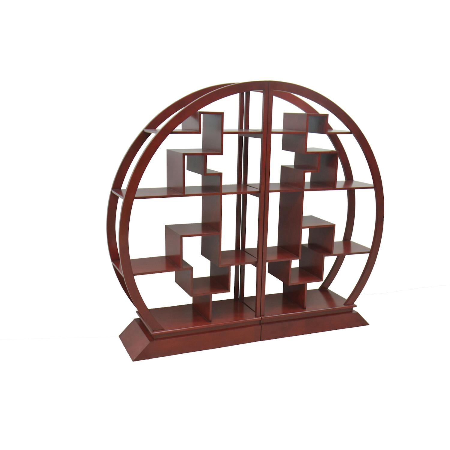 Bibliothèque demi cercle Hévéa 44x200x180 MAORI