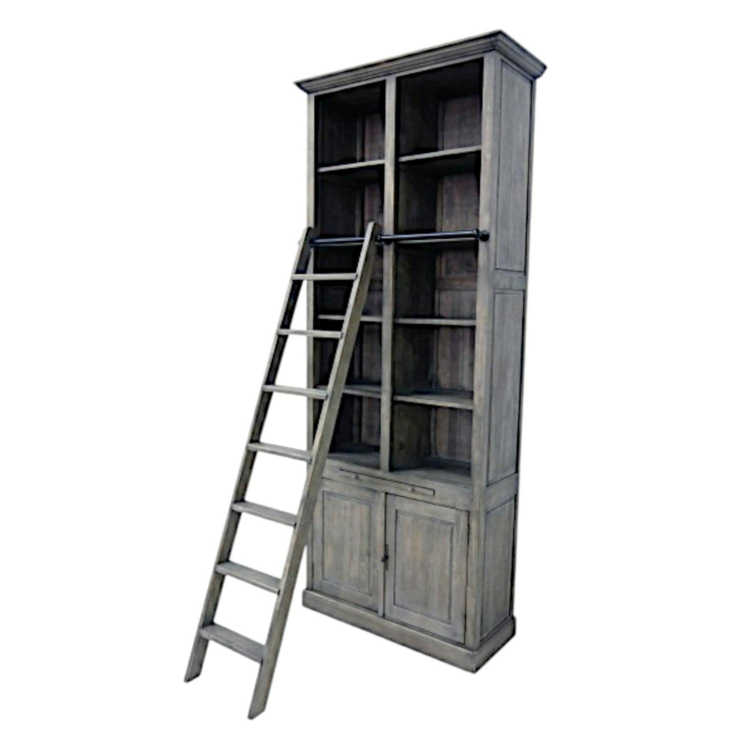 Bibliothèque échelle exotique hévéa 100x240cm TRADITION