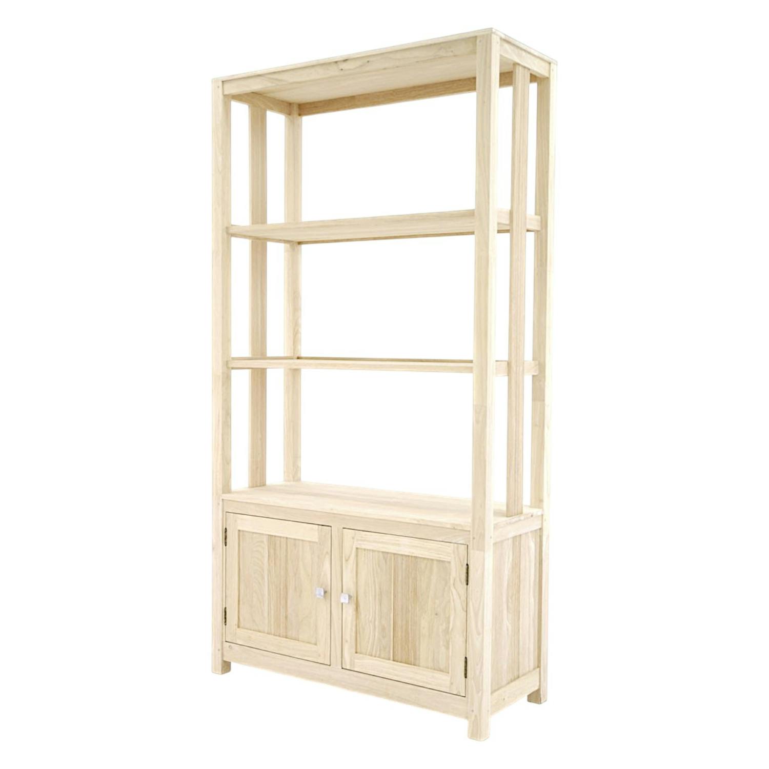 Bibliothèque exotique bois hévéa 100x190cm GALA