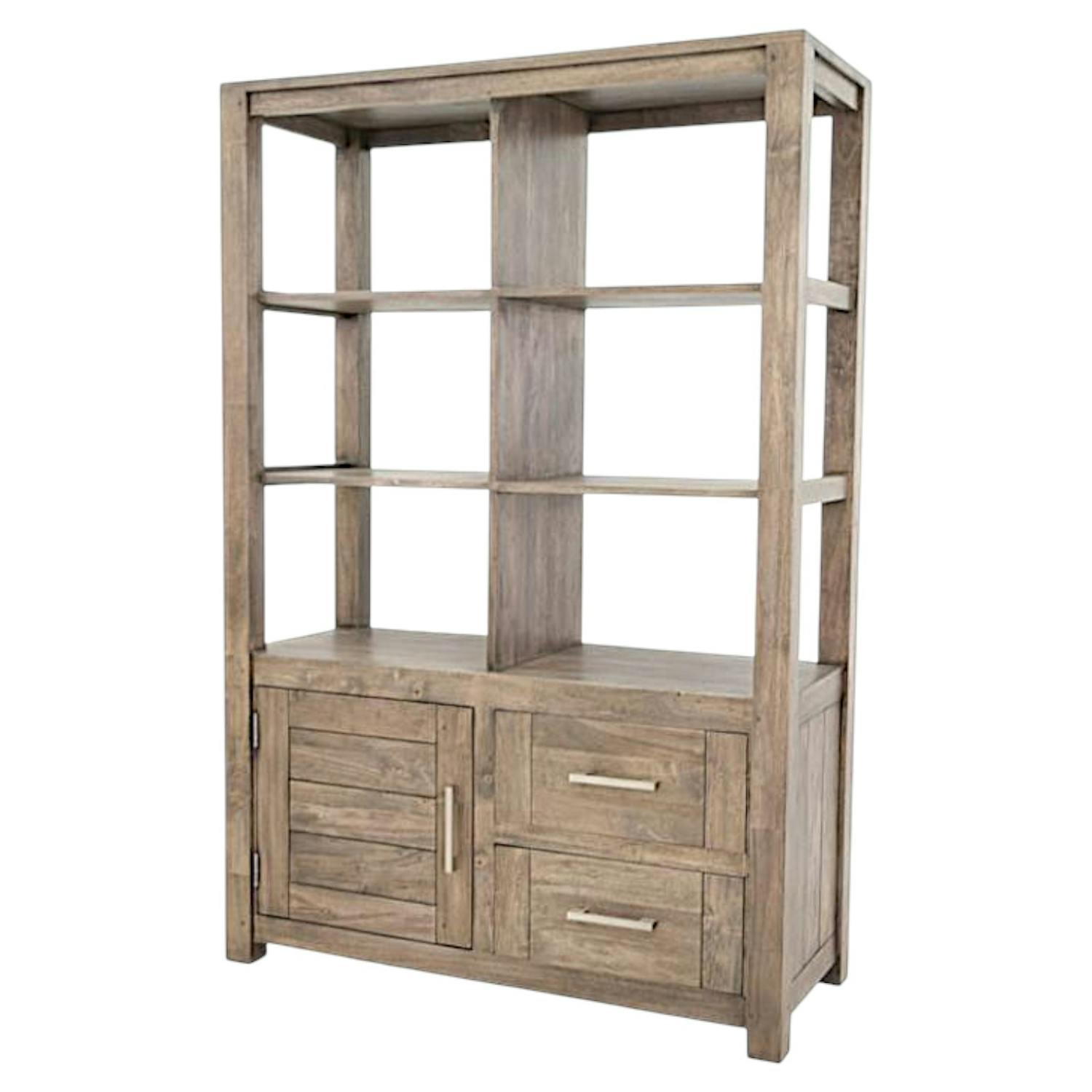 Bibliothèque moderne bois hévéa 110x165cm ATTAN