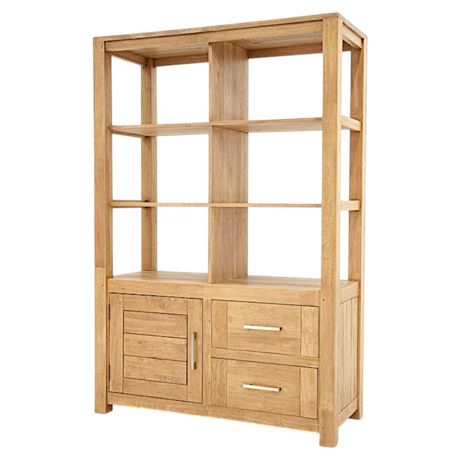 Bibliothèque moderne bois hévéa 110x165cm ATTAN