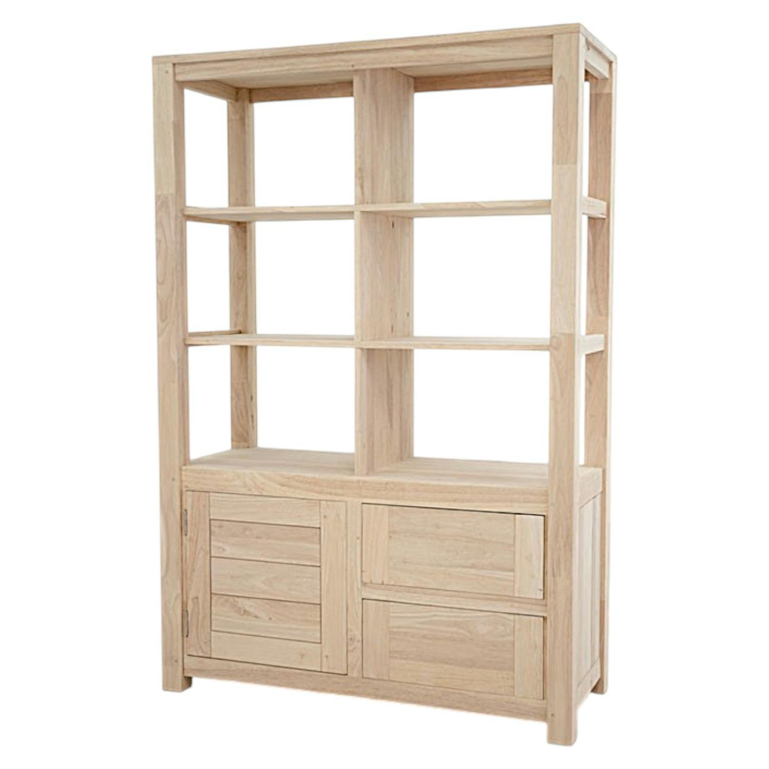 Bibliothèque moderne bois hévéa 110x165cm ATTAN