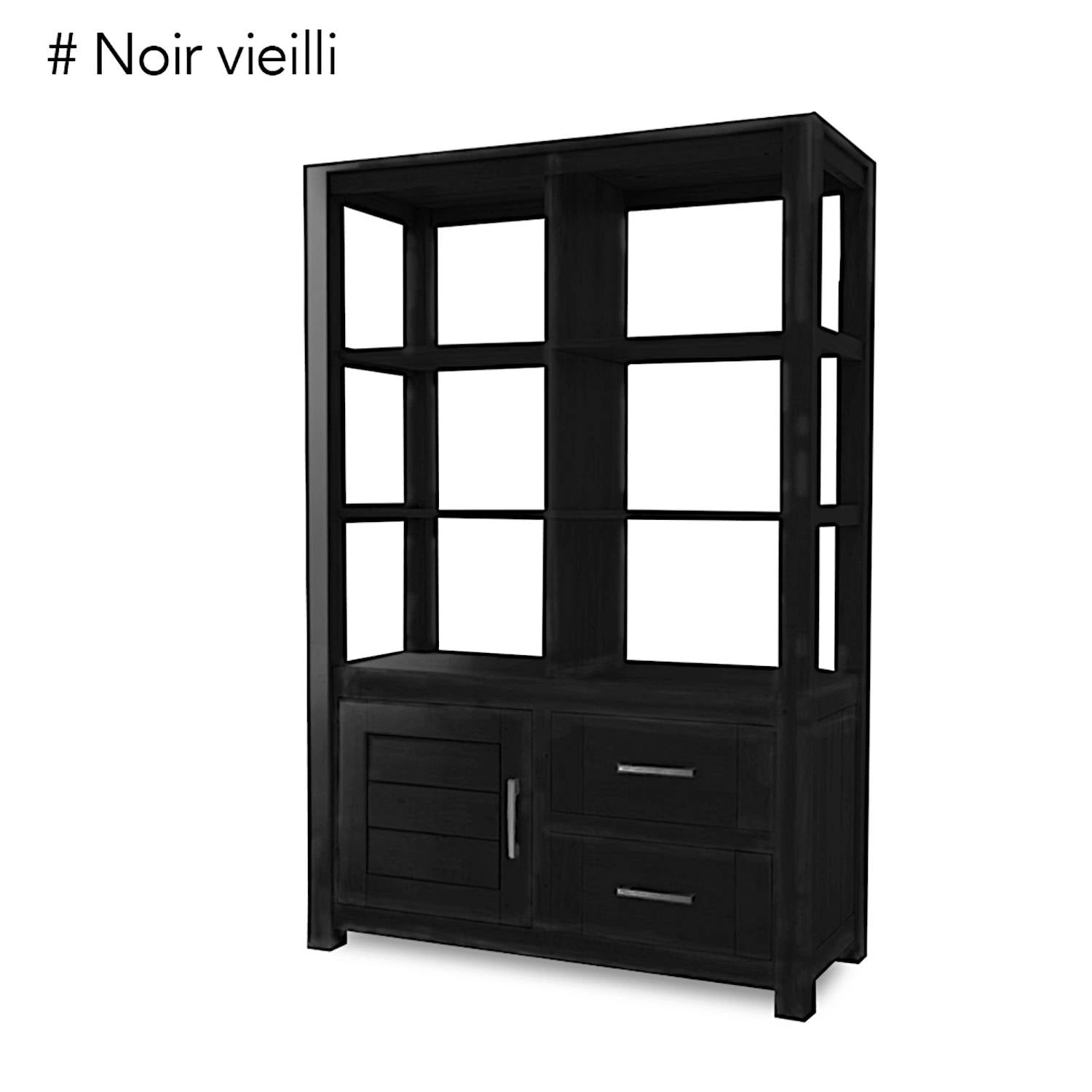 Bibliothèque moderne bois hévéa 110x165cm ATTAN