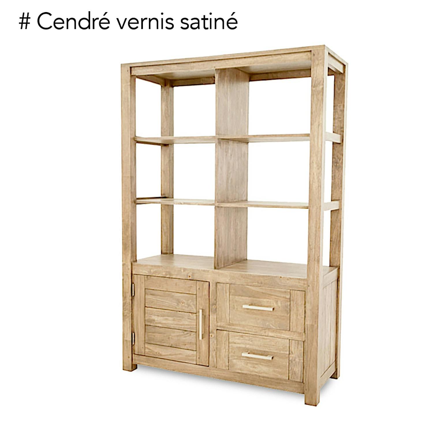 Bibliothèque moderne bois hévéa 110x165cm ATTAN