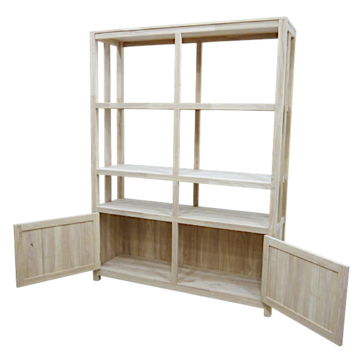 Bibliothèque ouverte Hévéa 2 portes, 3 étages 140x40x188,5cm GALA