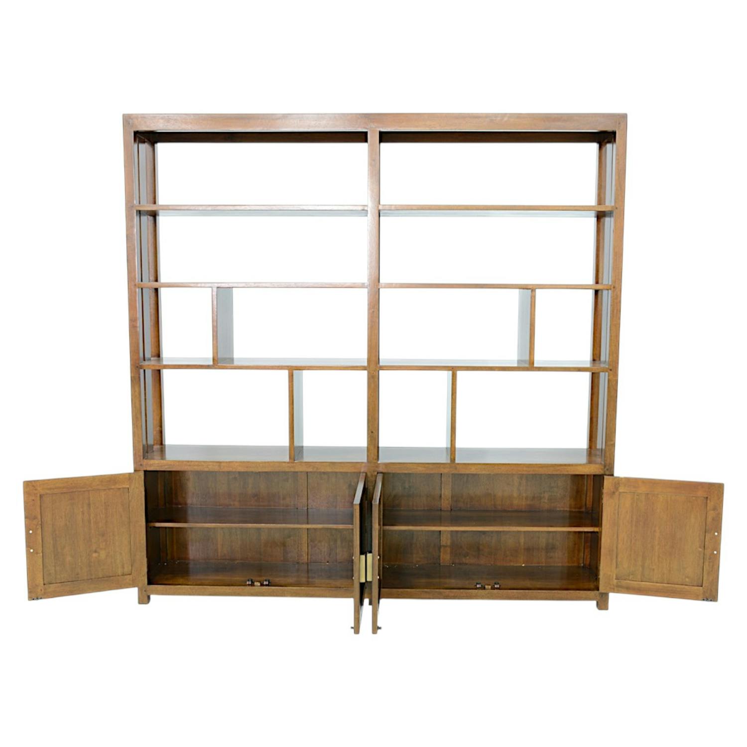 Bibliothéque ouverte Hévéa 4 portes, niches, 30x180x183cm HELENA