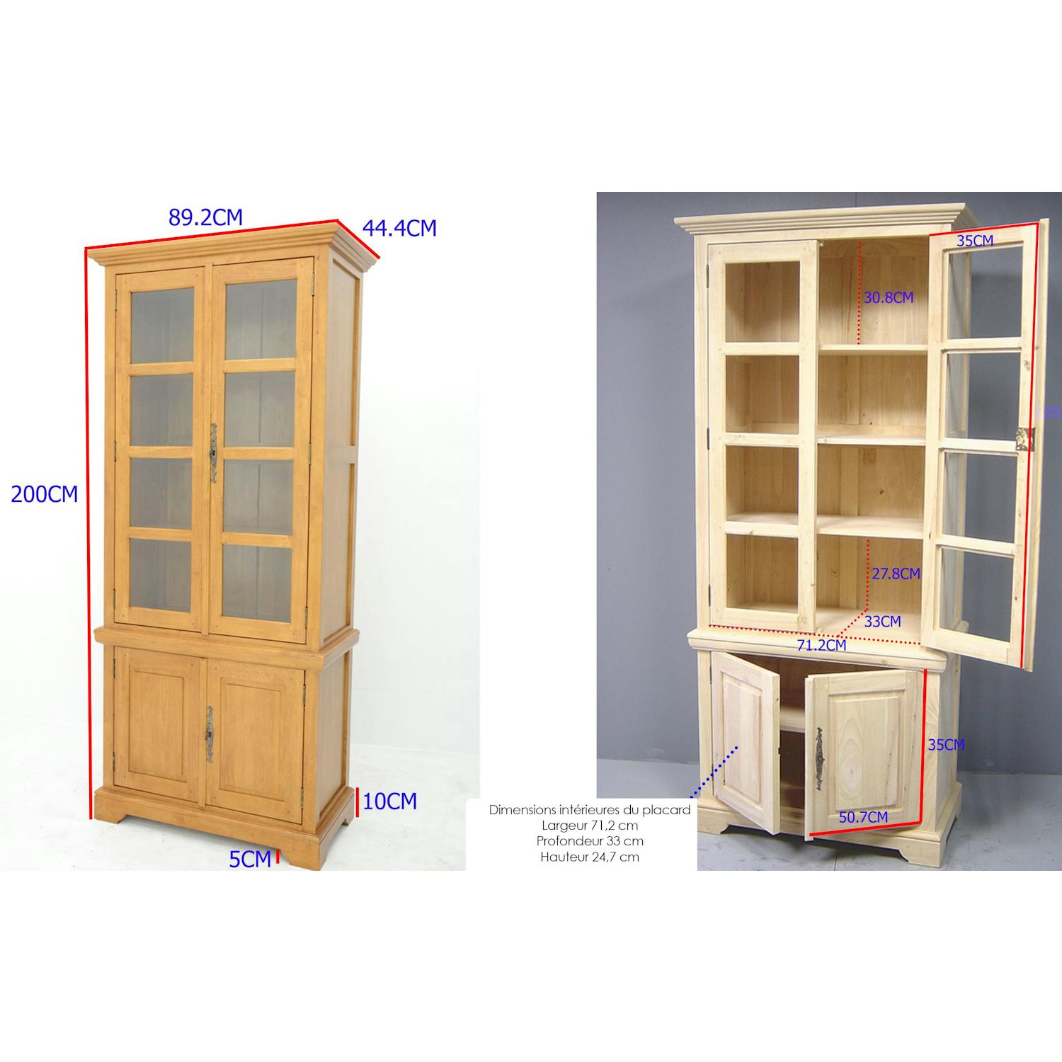 Bibliothèque Vitrée Traditionnelle en Bois Massif | LIGNART