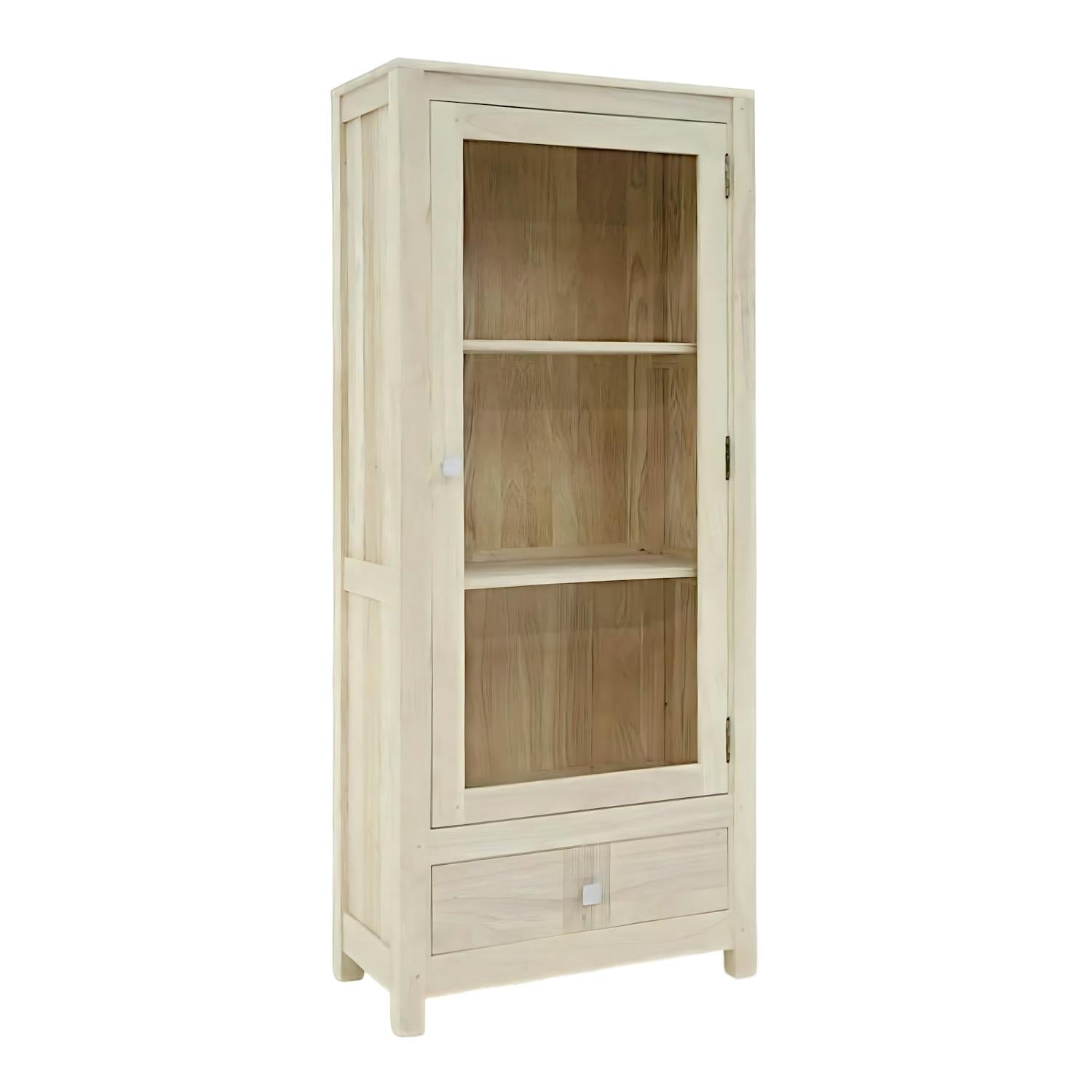 Bibliothèque vitrée hévéa 60cm GALA