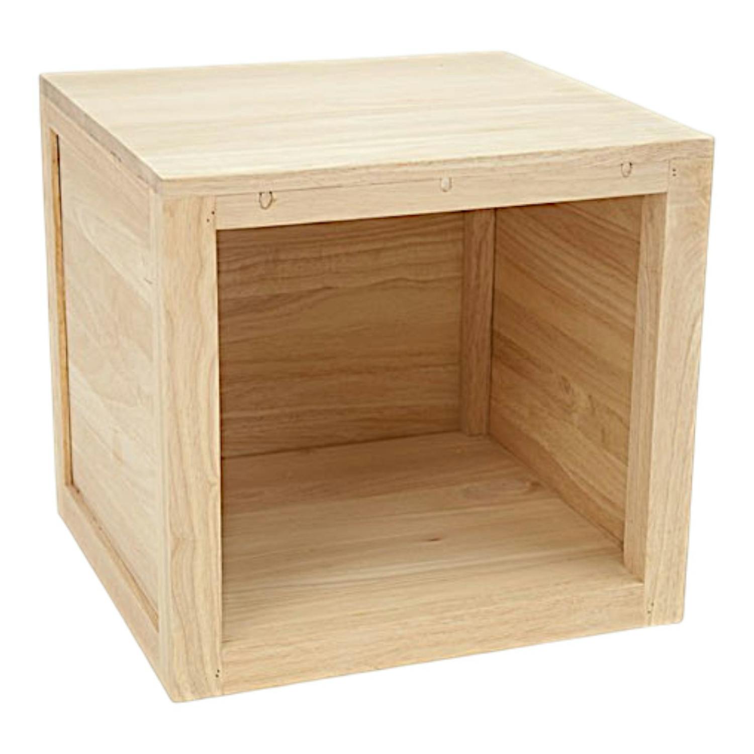 Bout canapé chevet cube hévéa 45x42cm OLGA