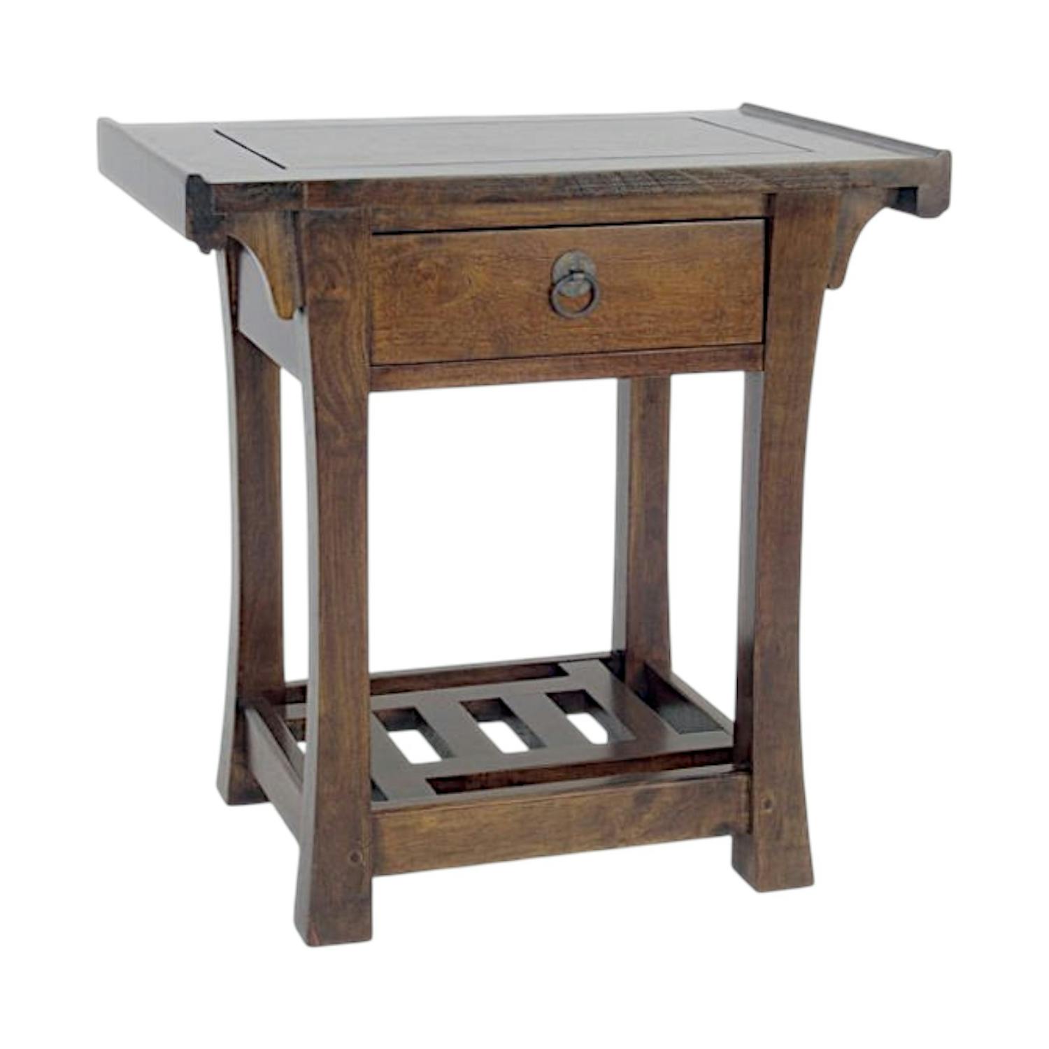 Table de chevet en bois massif - Style exotique