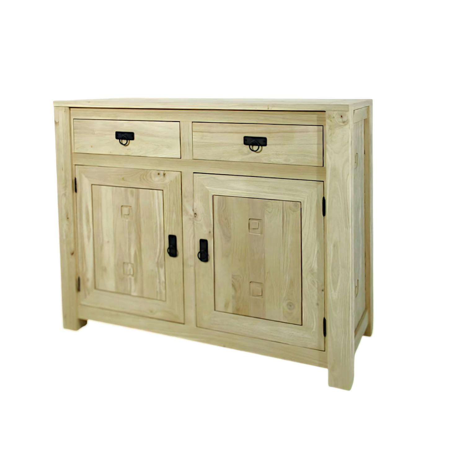 Buffet 2 portes hévéa 110x45x90cm TESSA