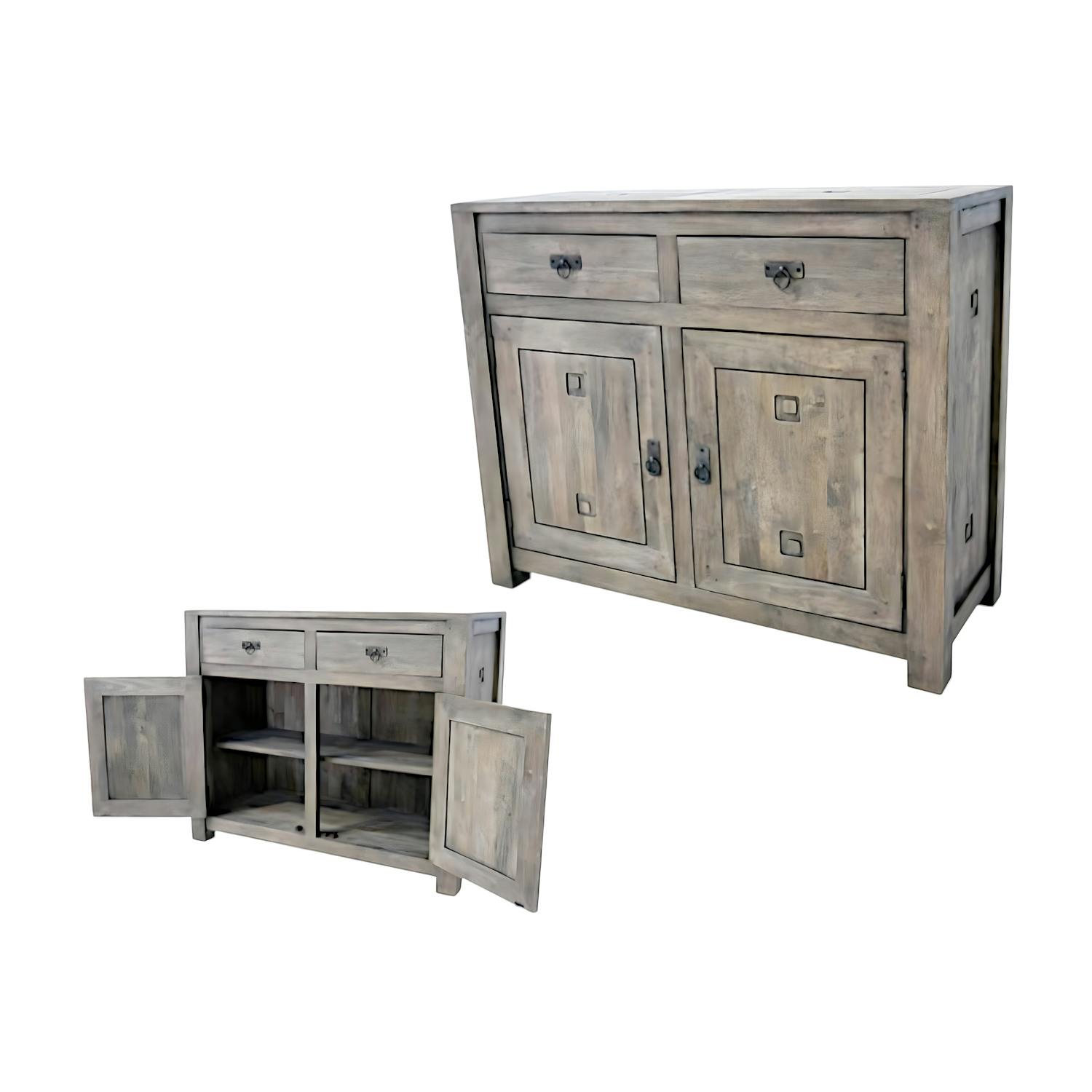 Buffet 2 portes hévéa 110x45x90cm TESSA