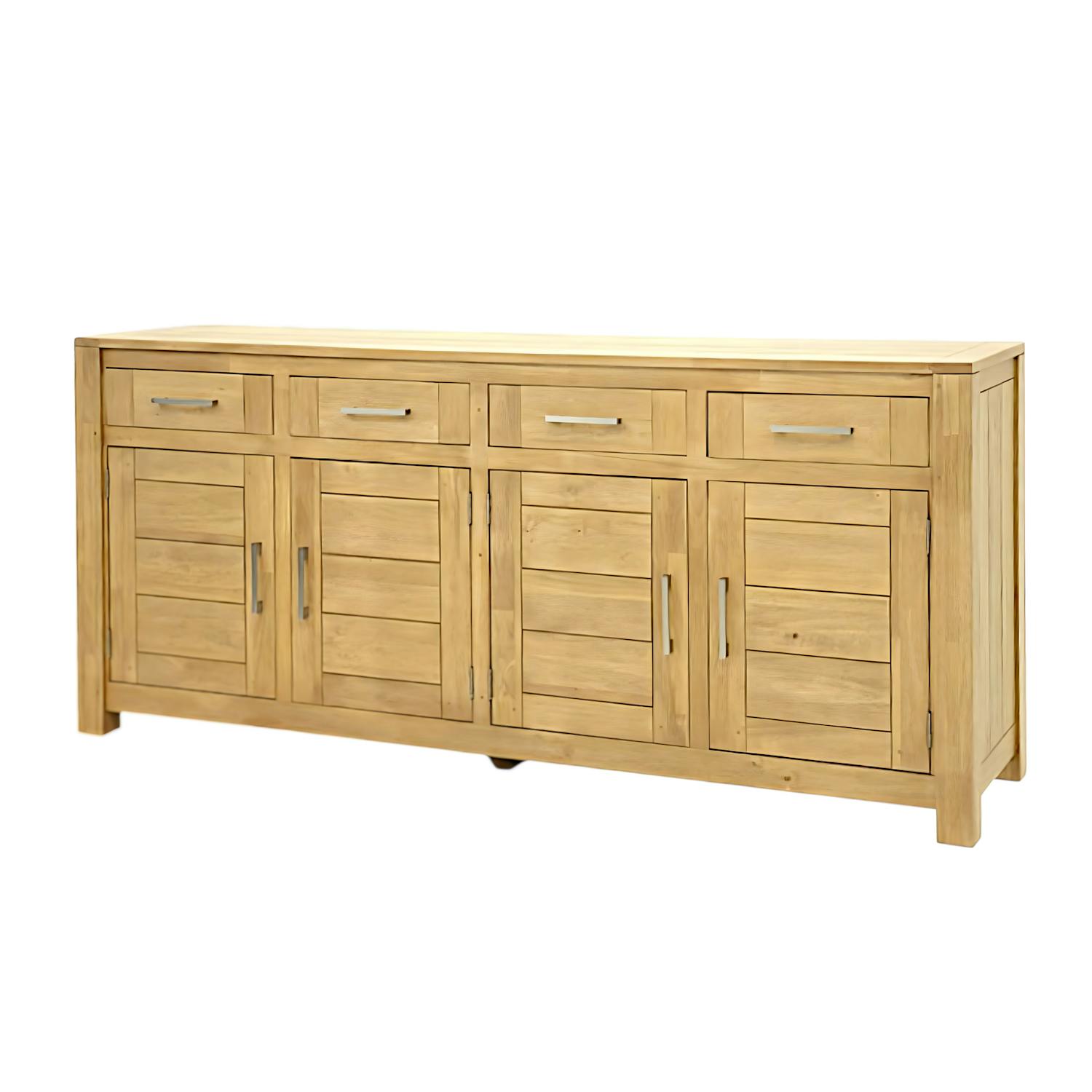 Buffet 4 portes hévéa massif moderne 200cm ATTAN
