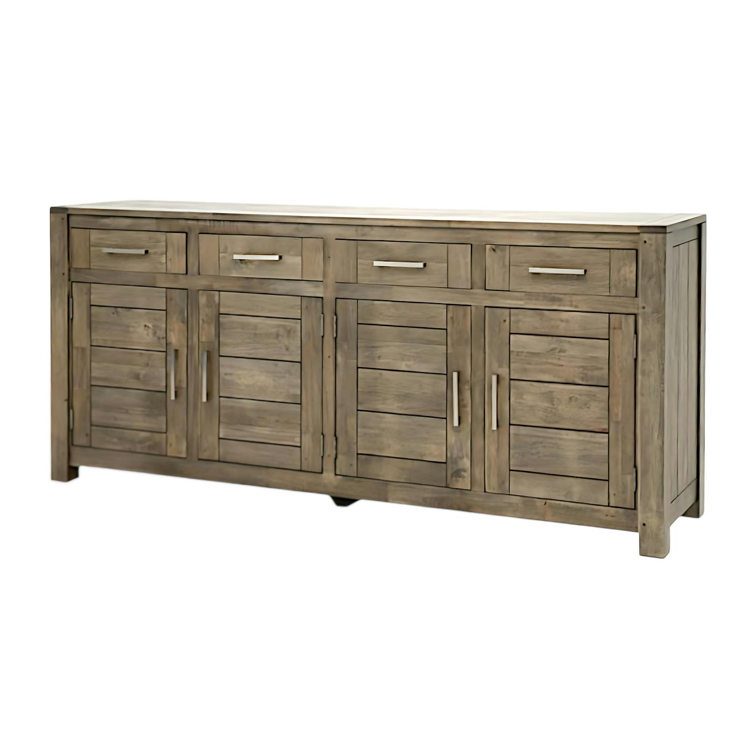 Buffet 4 portes hévéa massif moderne 200cm ATTAN