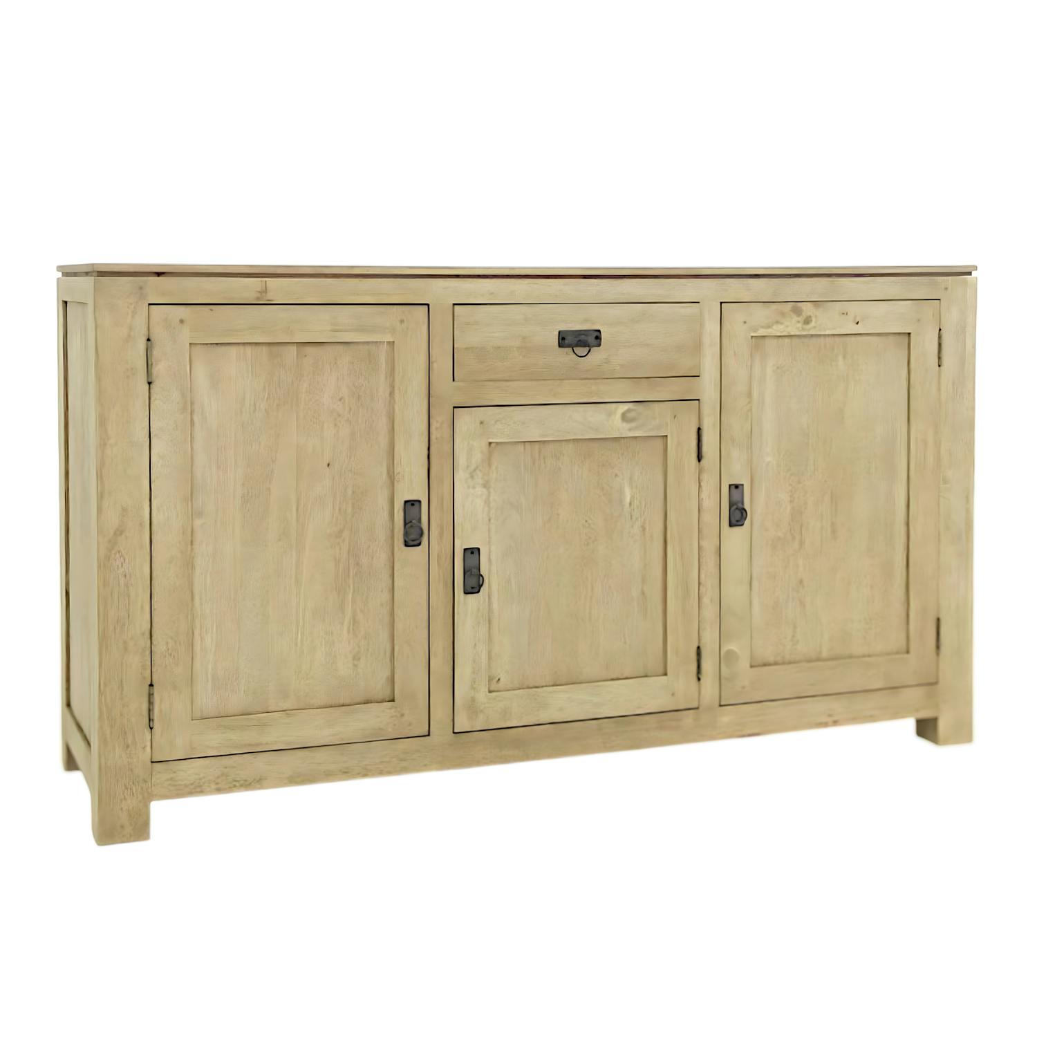 Buffet bois exotique hévéa 160cm HELENA