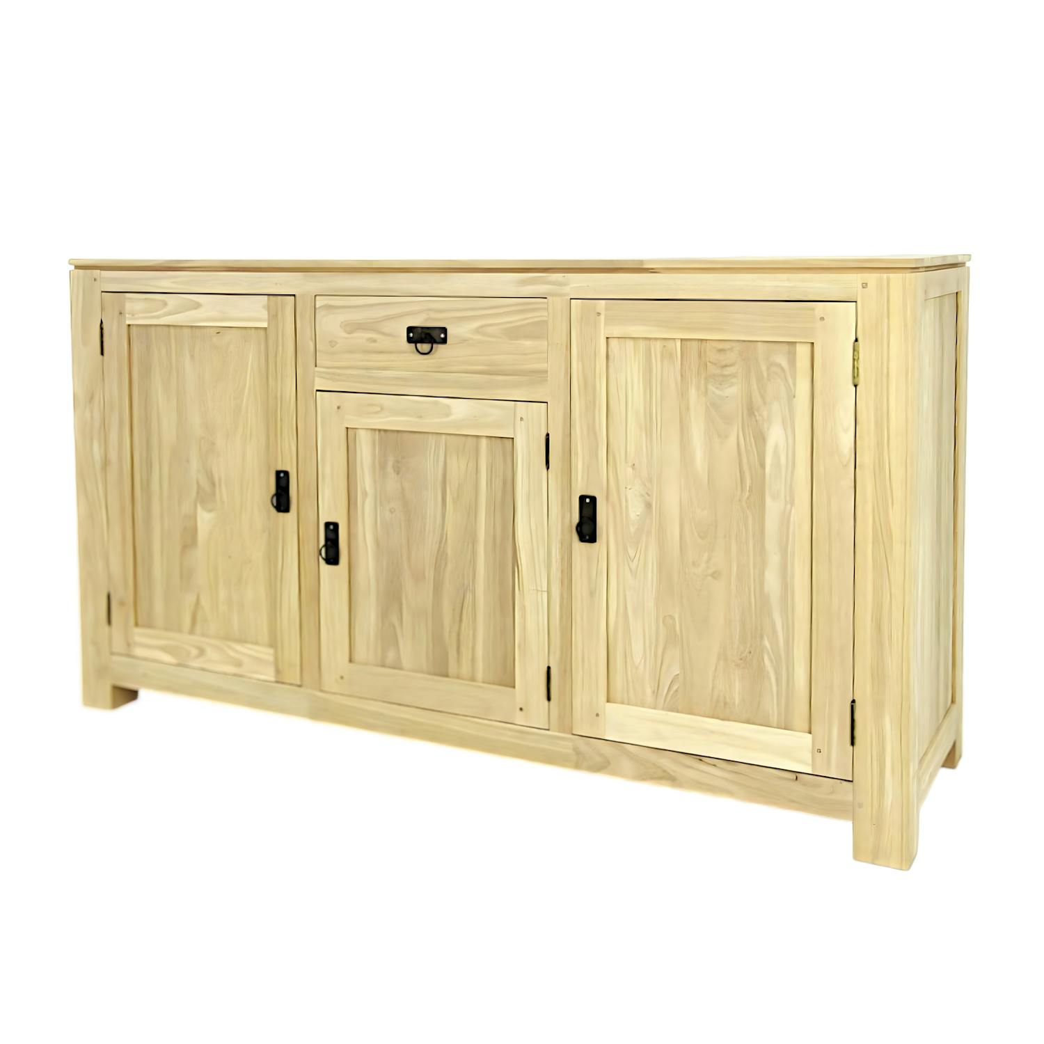 Buffet bois exotique hévéa 160cm HELENA