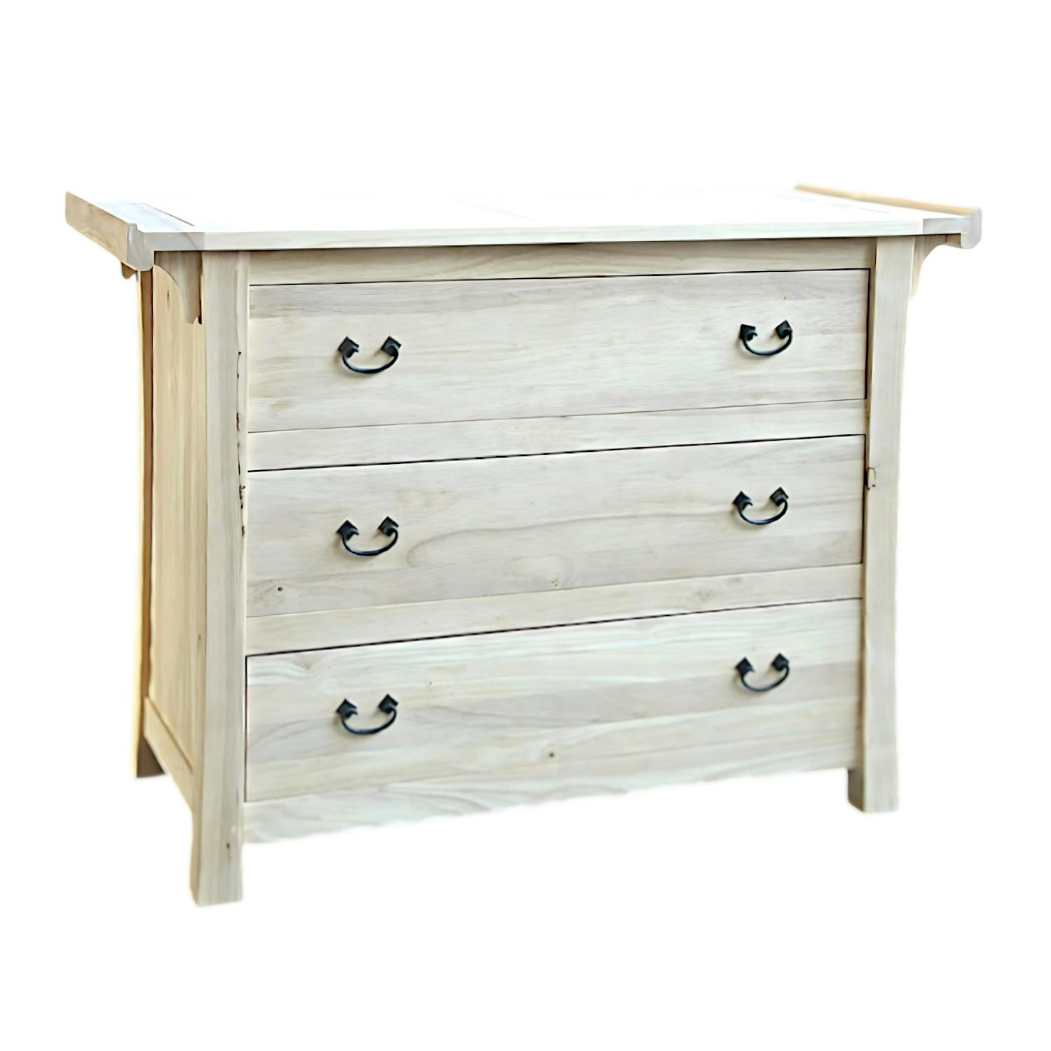 Buffet / Commode Chinois Hévéa 3 tiroirs 110x48x81cm MAORI