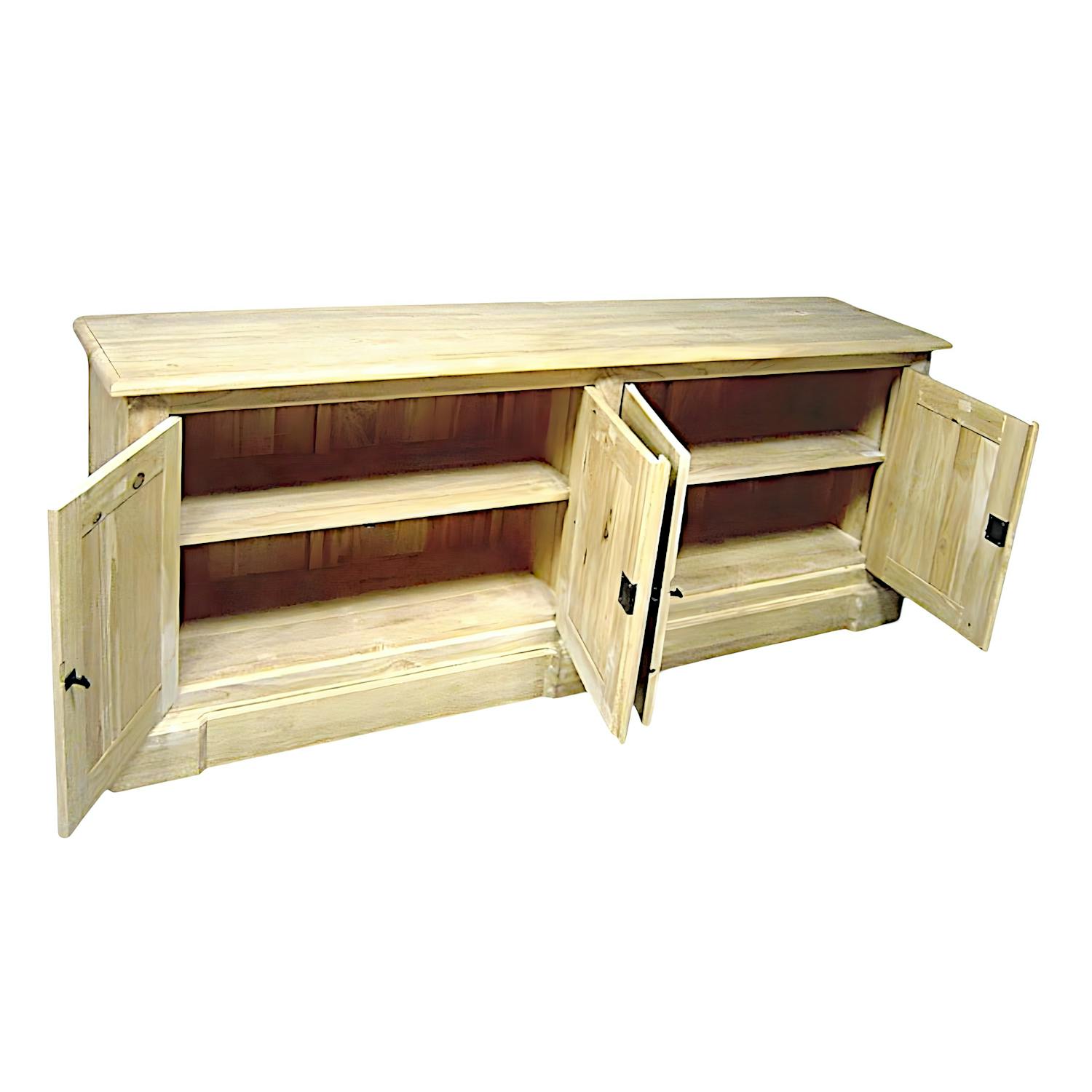 Buffet Enfilade Hévéa 4 portes 200x45x80cm TRADITION