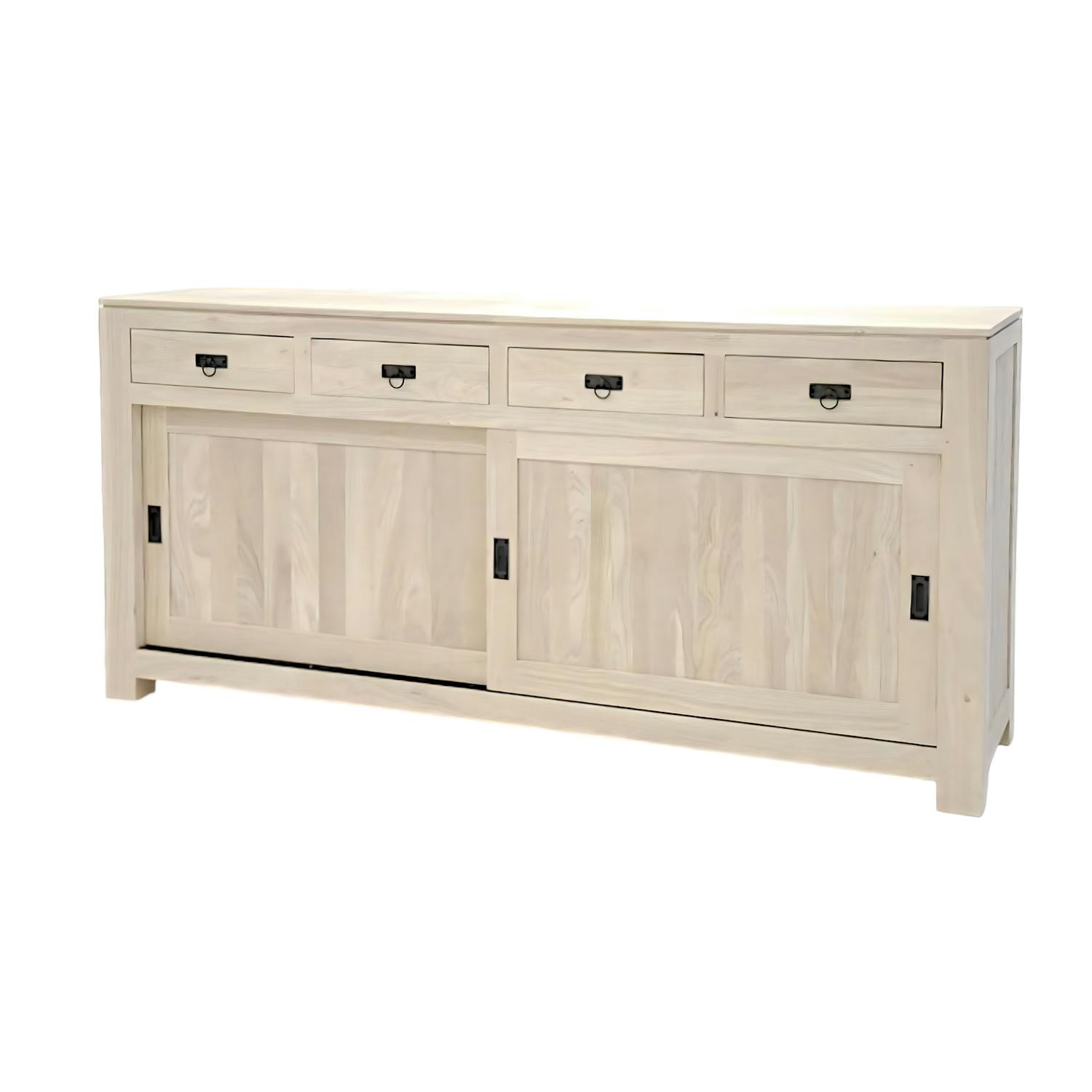 Buffet enfilade portes coulissantes hévéa 190cm HELENA