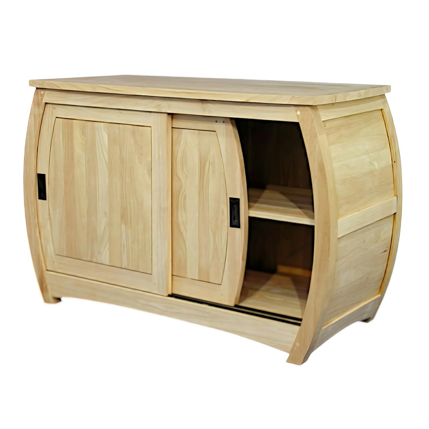 Buffet galbé Hévéa 2 portes coulissantes 110x50x72,4cm MAORI TRADITION