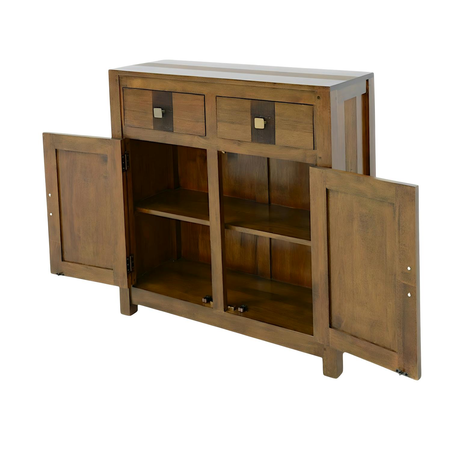 Buffet Hévéa 2 portes, 2 tiroirs, 80x30x85cm GALA