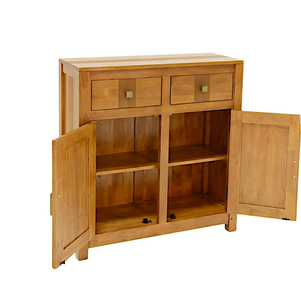 Buffet Hévéa 2 portes, 2 tiroirs, 80x30x85cm GALA