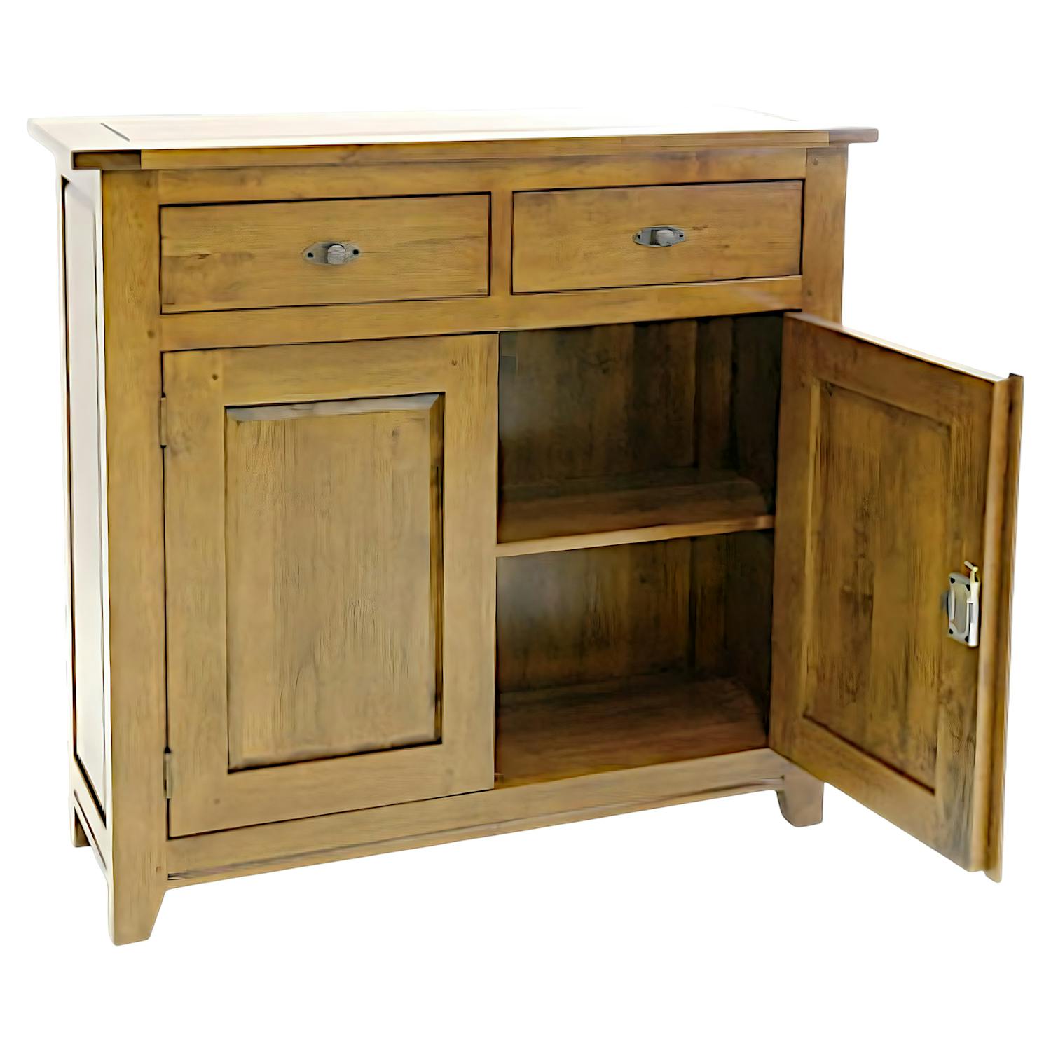Buffet Hévéa 2 portes, 2 tiroirs 95x32x90cm TRADITION