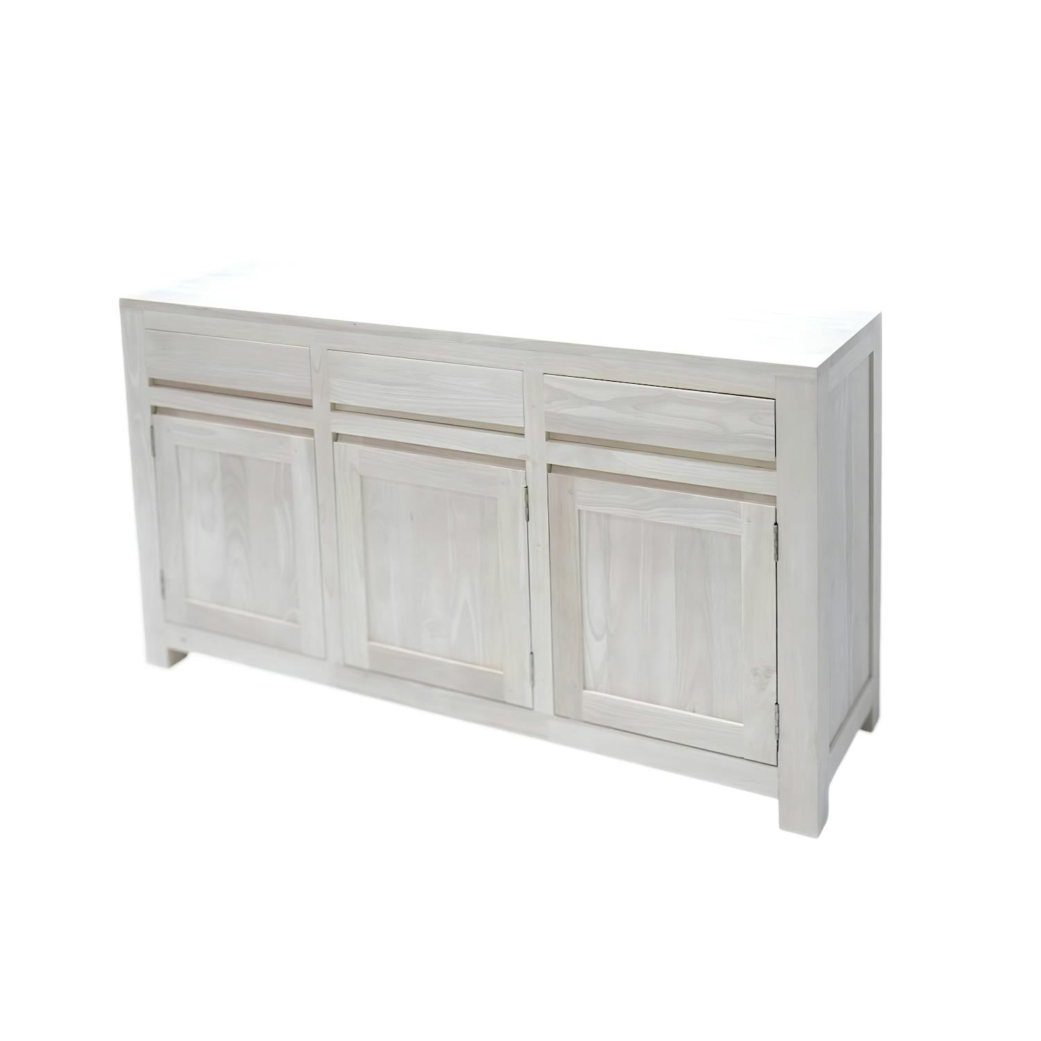 Buffet Hévéa 3 portes, 3 tiroirs 150x45x85cm OLGA