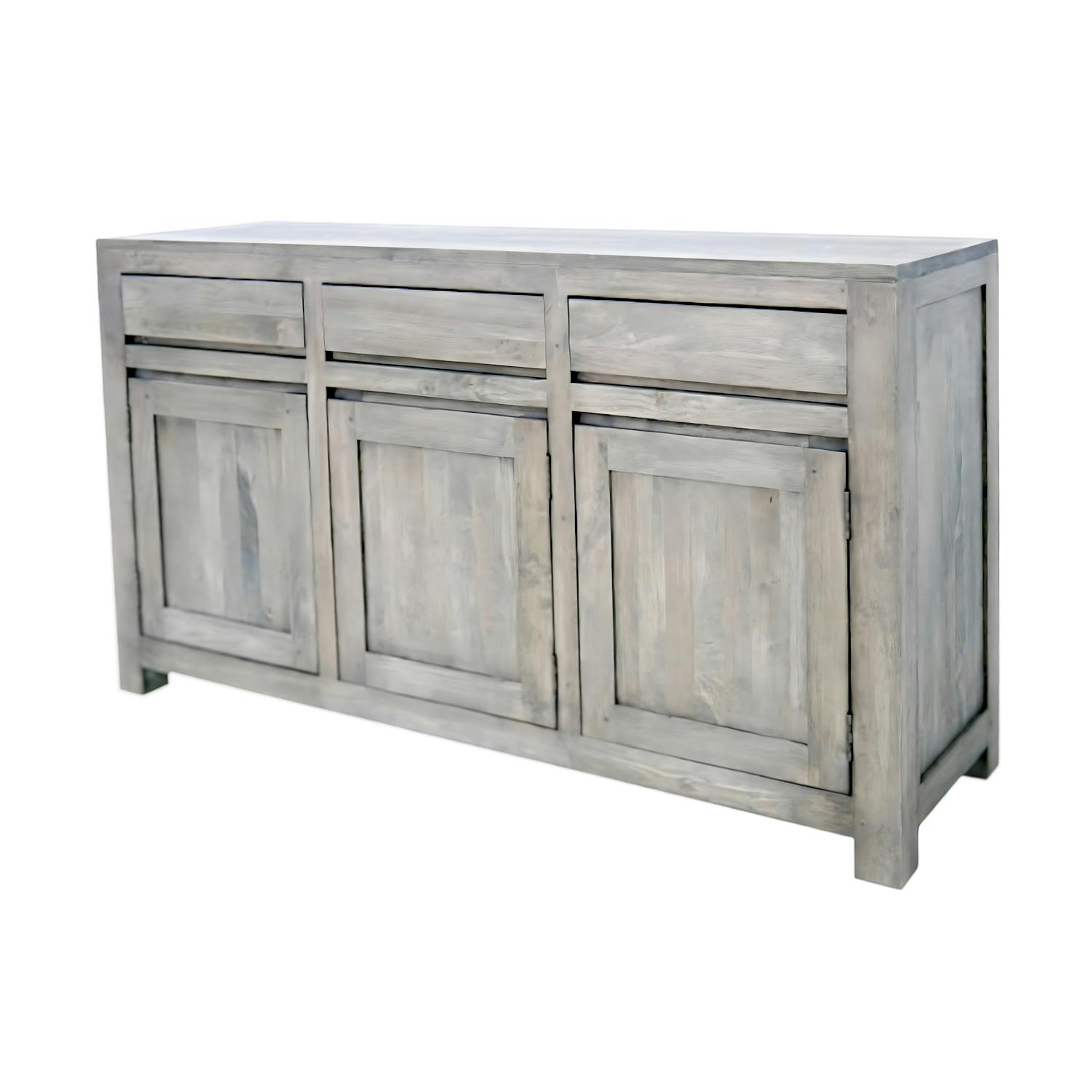 Buffet Hévéa 3 portes, 3 tiroirs 150x45x85cm OLGA