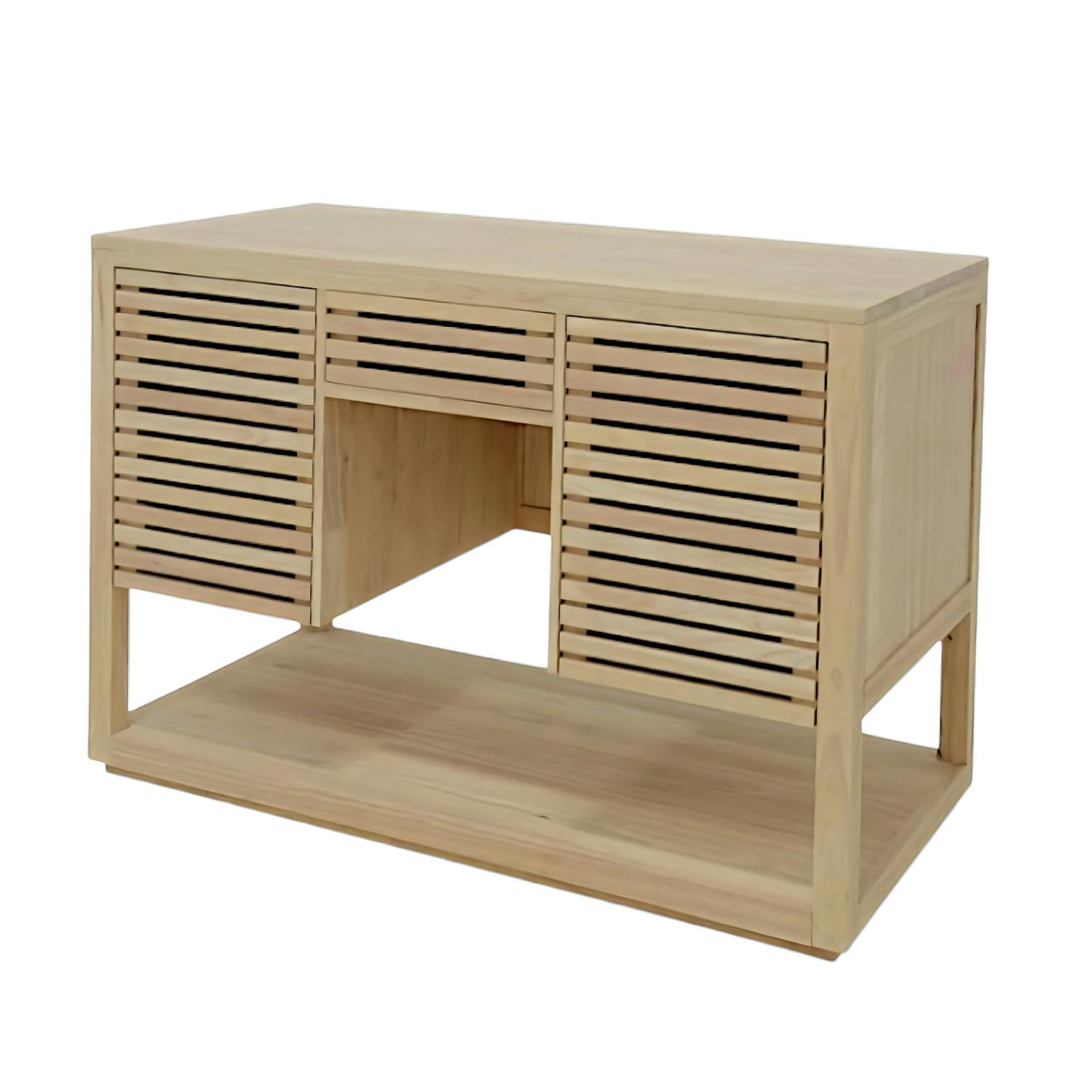Buffet / Meuble 2 portes Persiennes, 1 tiroir façade Persienne, 1 plateau bas 120x60x85cm NEW ORLEANS
