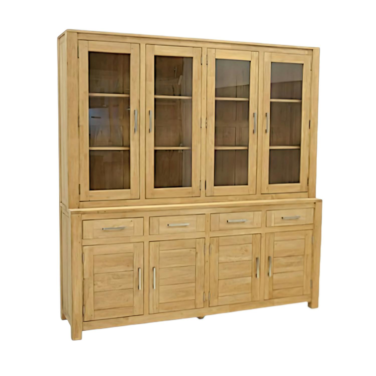 Buffet vaisselier vitré bois moderne ATTAN 200cm