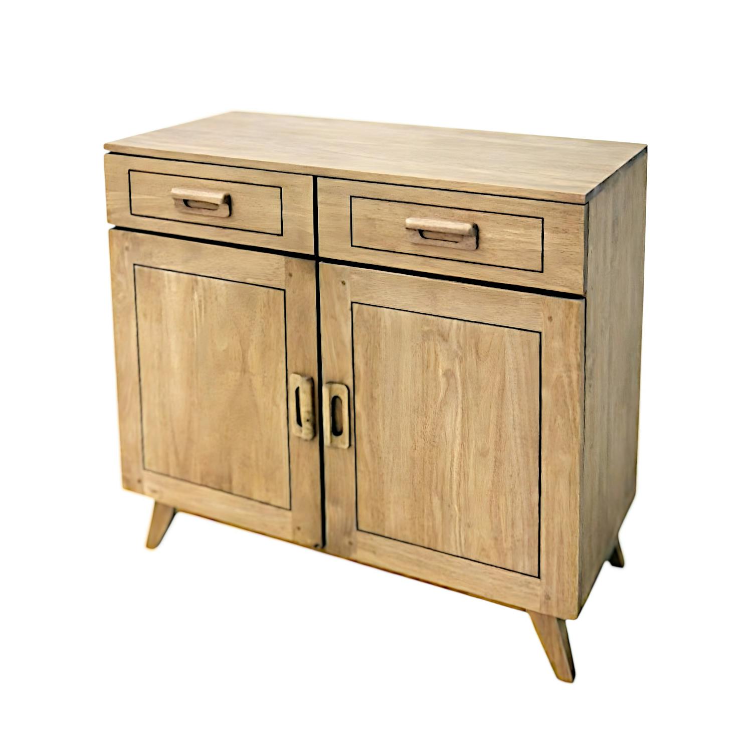 Buffet vintage hévéa massif 90x85cm SIXTIES