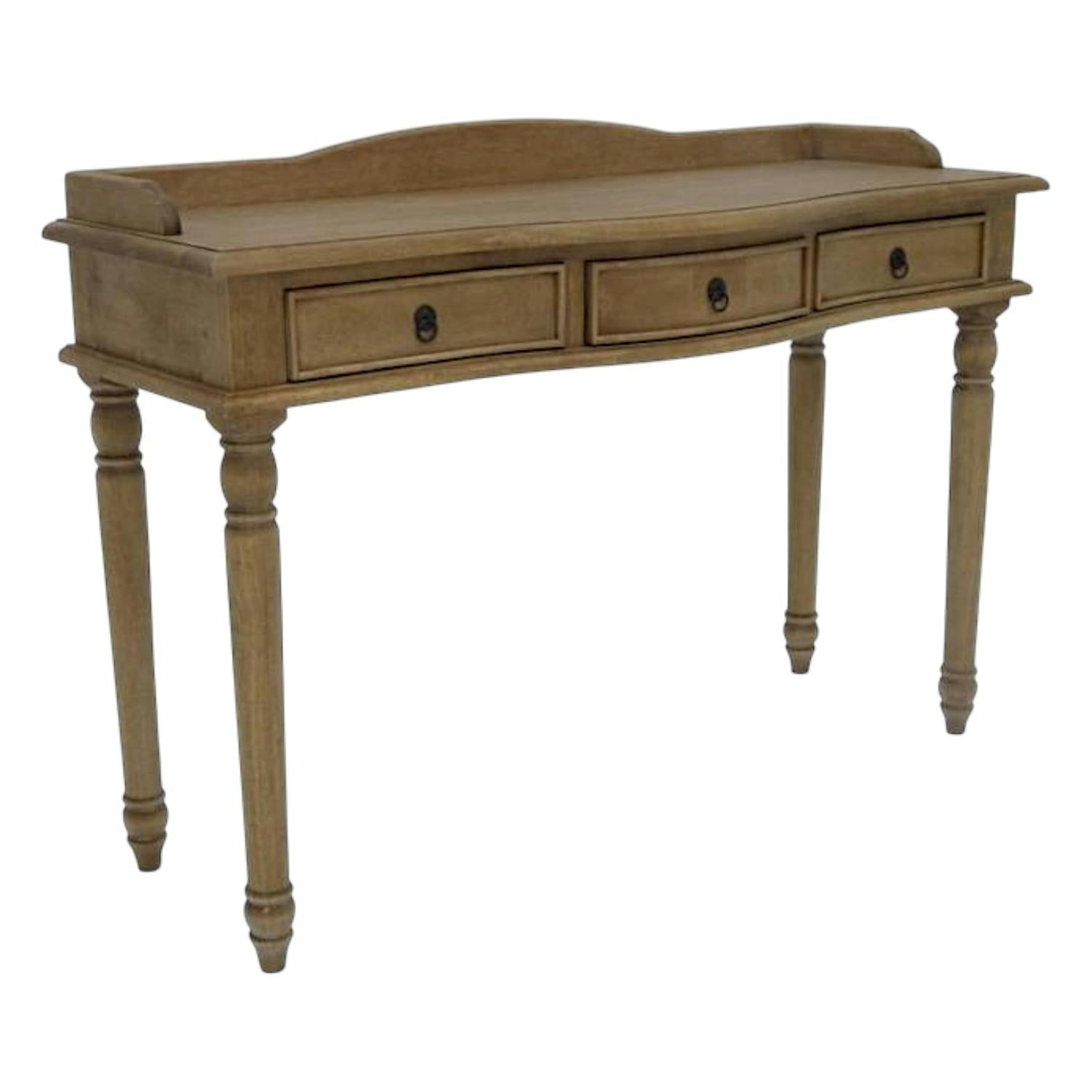 Bureau 3 tiroirs hévéa 120x40x84cm TRADITION