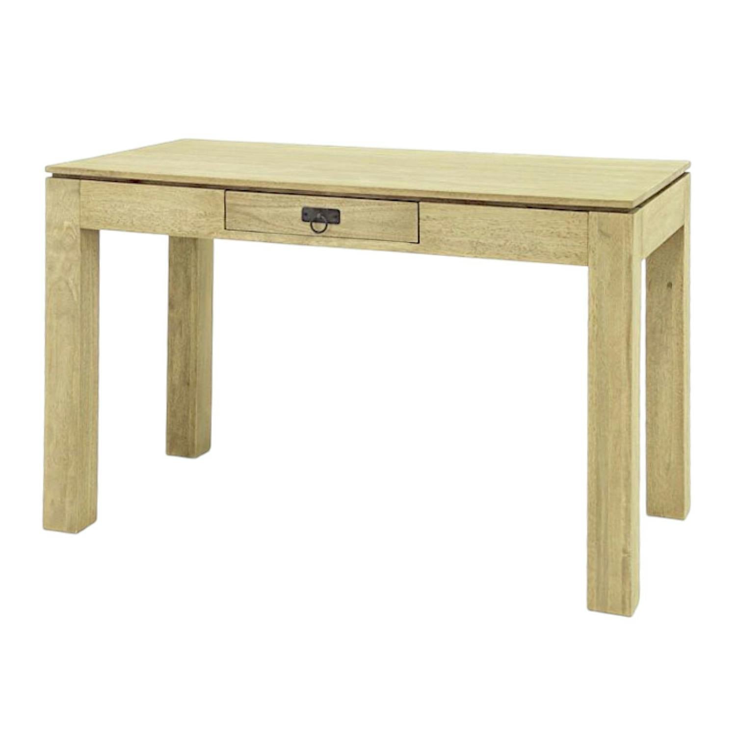 Bureau bois exotique hévéa 1 tiroir 120cm HELENA
