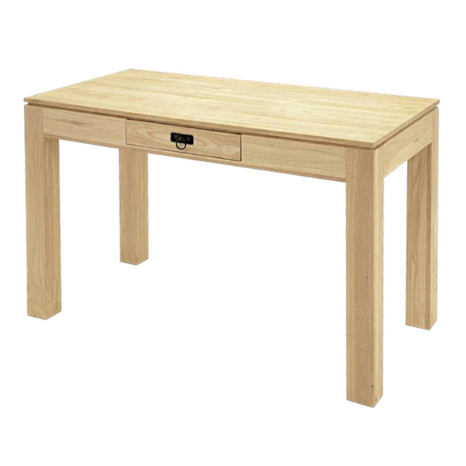Bureau bois exotique hévéa 1 tiroir 120cm HELENA