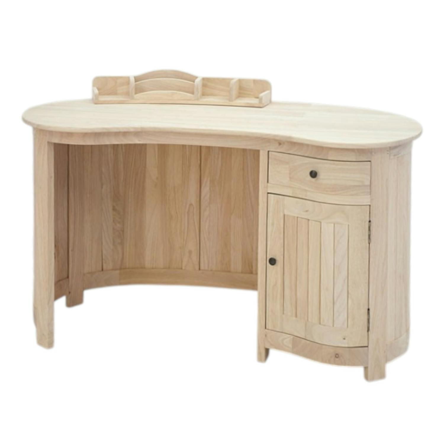Bureau colonial vague hévéa massif 130cm TRADITION
