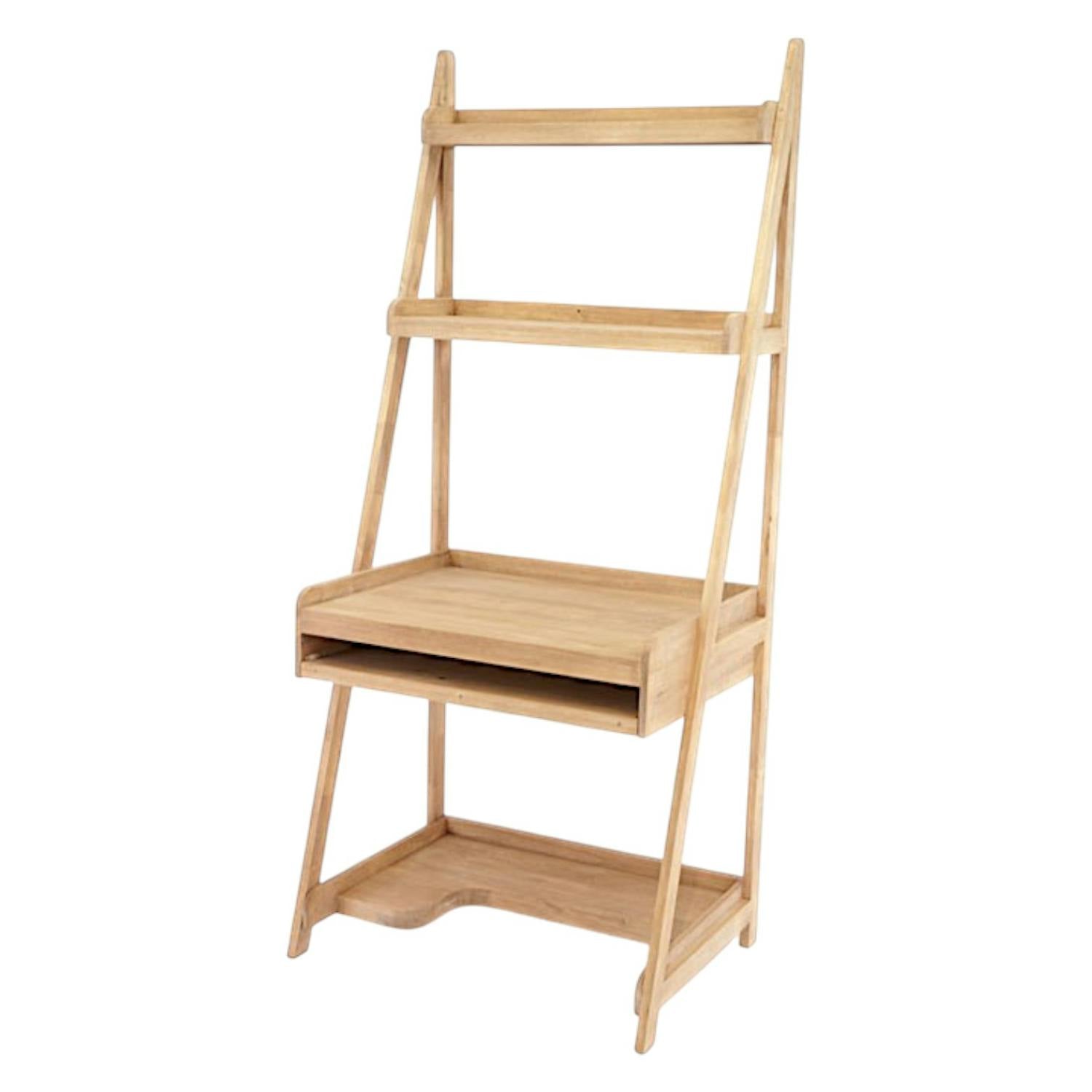 Bureau étagère bois massif hévéa 83xH190cm TRADITION