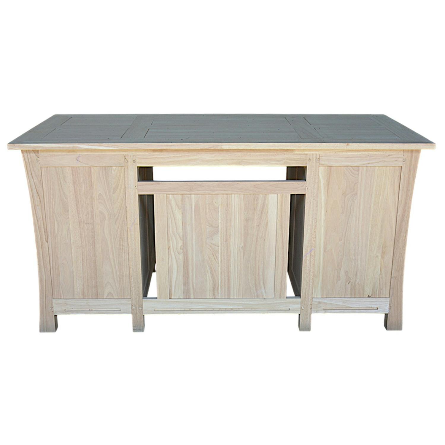 Bureau exotique hévéa massif 5 tiroirs 150cm MAORI