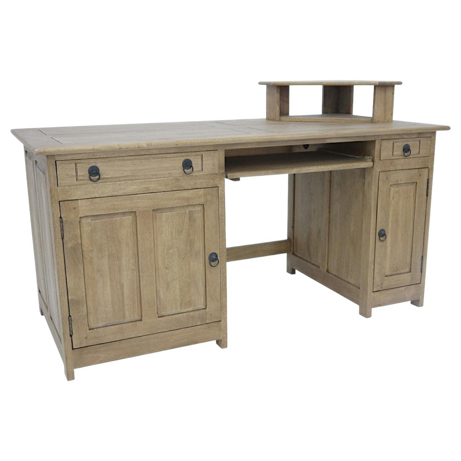 Bureau multimedia hévéa massif 160cm TRADITION